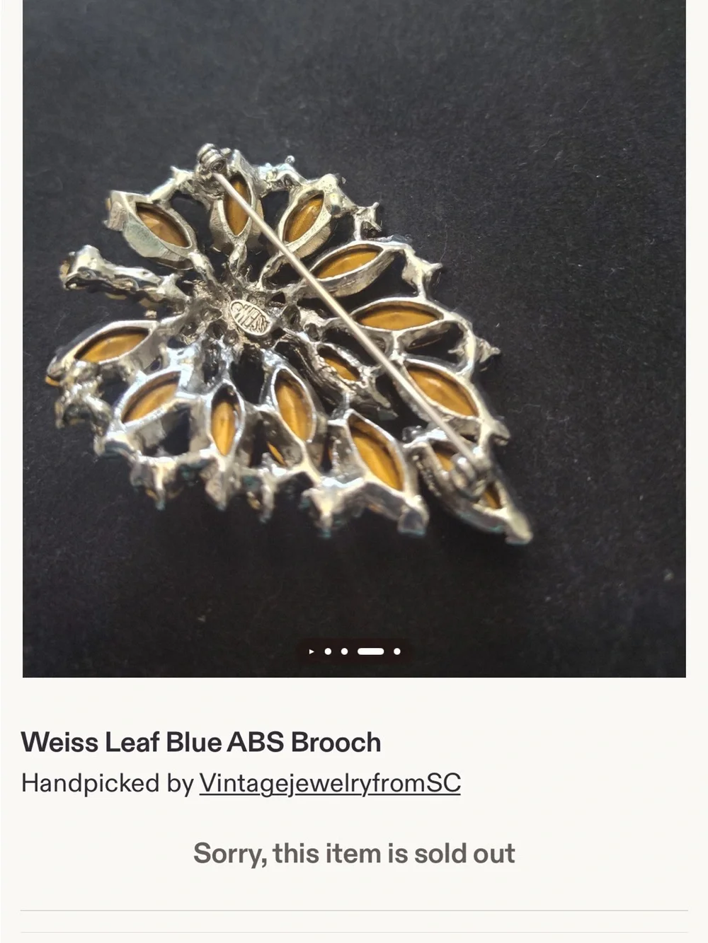 Vintage Signed WEISS Royal Blue AB Rhinestone Brooch Earrings Set